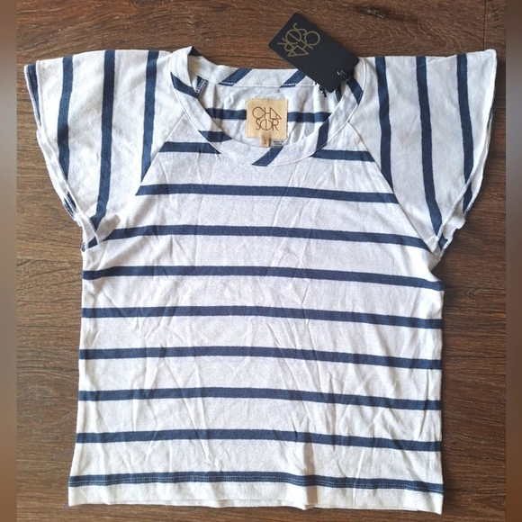 Chaser Striped Cap Sleeve T-Shirt size S - Picture 4 of 7